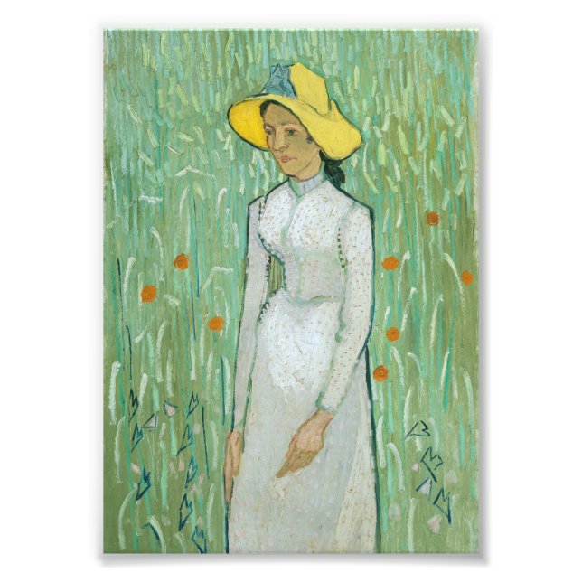 Impression Photo Fille en blanc par Vincent van Gogh (Devant)