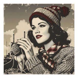 Impression Photo Fille et fil vintage