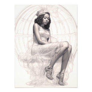 Impression Photo Fille exotique sur un canapé