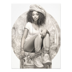 Impression Photo Fille exotique sur un canapé