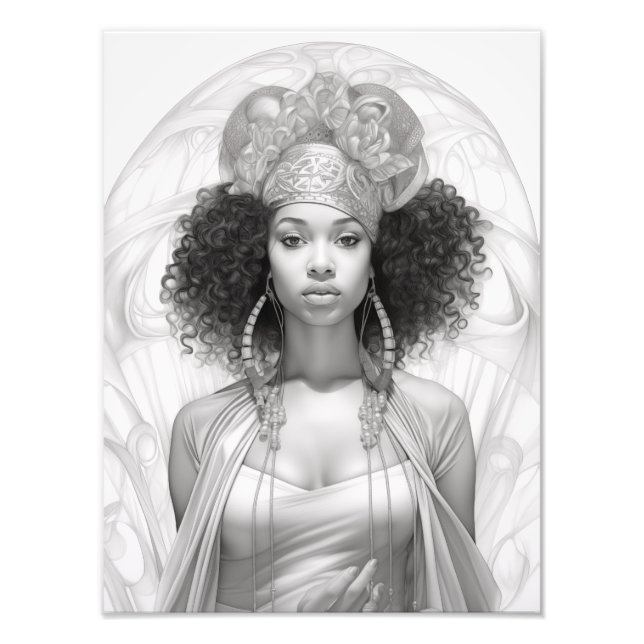 Impression Photo Fille exotique sur un canapé (Devant)