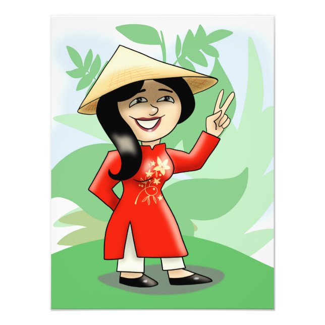 Impression Photo Fille vietnamienne à Ao Dai (Devant)