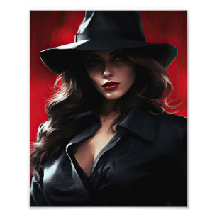 Impression Photo Filles de Gangster Casquettes noirs