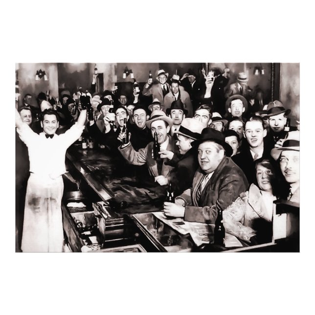 Impression Photo Fin de la partie d'interdiction au bar local 1933 (Devant)