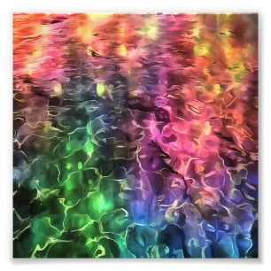 Impression Photo Fin De L'Art Abstrait Arc-En-Ciel