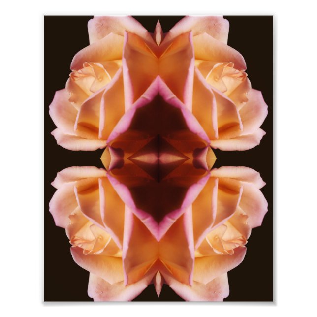 Impression Photo Fleuron rose Jaune en miroir 8 x 10 (Devant)