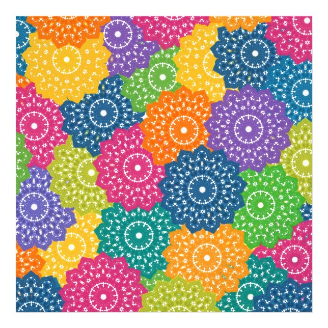 Impression Photo Fleurs Abstraites colorées vives (Devant)