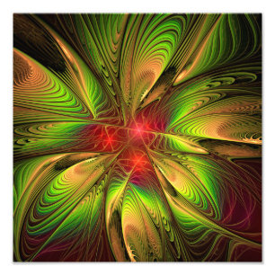 Impression Photo Fleurs imaginaires fractales douces et tendres