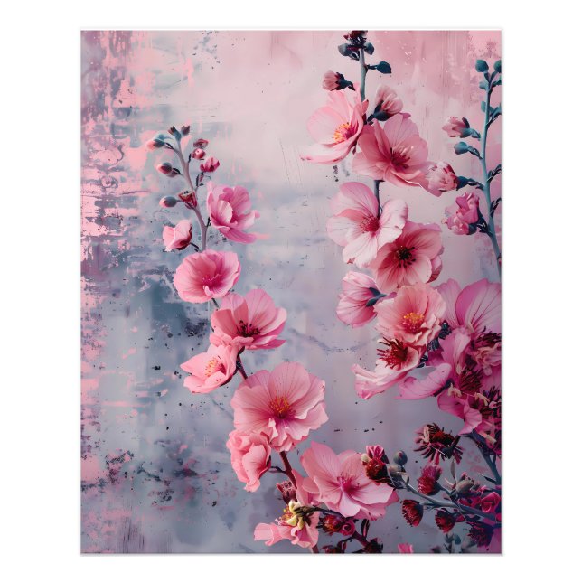 Impression Photo Fleurs roses florissantes (Devant)