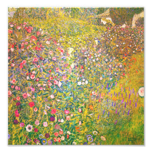 Impression Photo Fleurs roses Gustav Klimt Imprimer