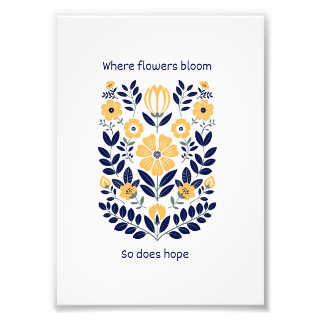 Impression Photo Floral Folk Wall Art Print, Scandinavian Botanical (Devant)