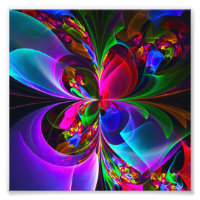 Floral moderne Art Abstrait Rouge Bleu Motif #12