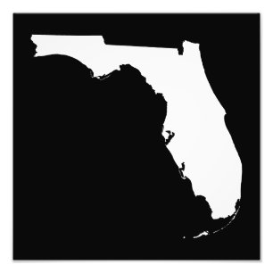 Impression Photo Floride en blanc et noir