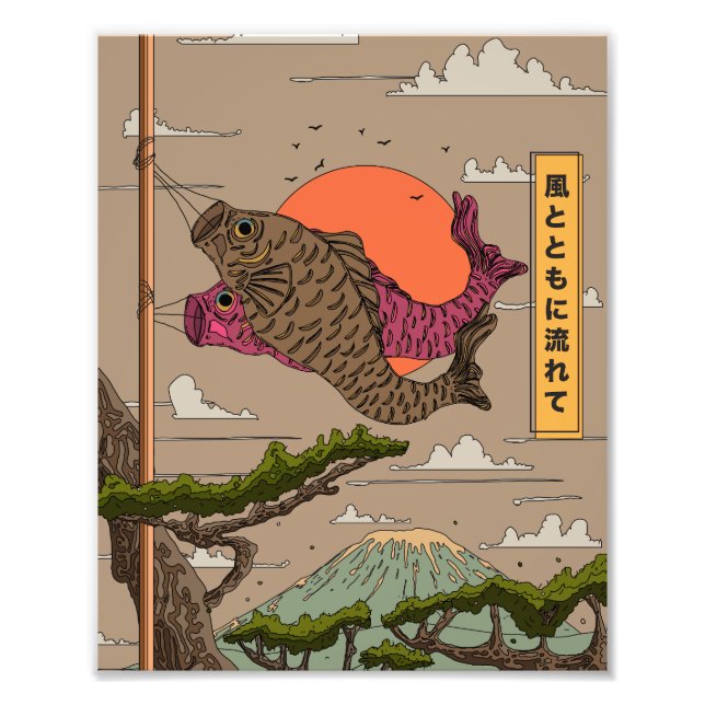 Impression Photo Flux avec le Vent Koinobori (Devant)