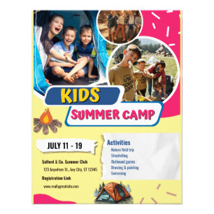 Impression Photo Flyer de colonie d'été pour enfants, Bootcamp d'ét