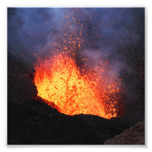 Impression Photo Fontaine d'éruption chaude de lave de volcan de