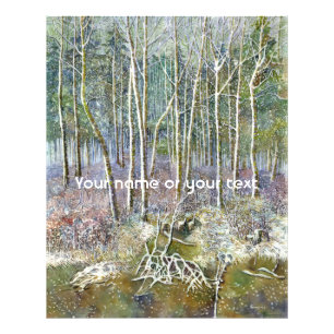 Impression Photo forêt d'hiver peinture aquarelle