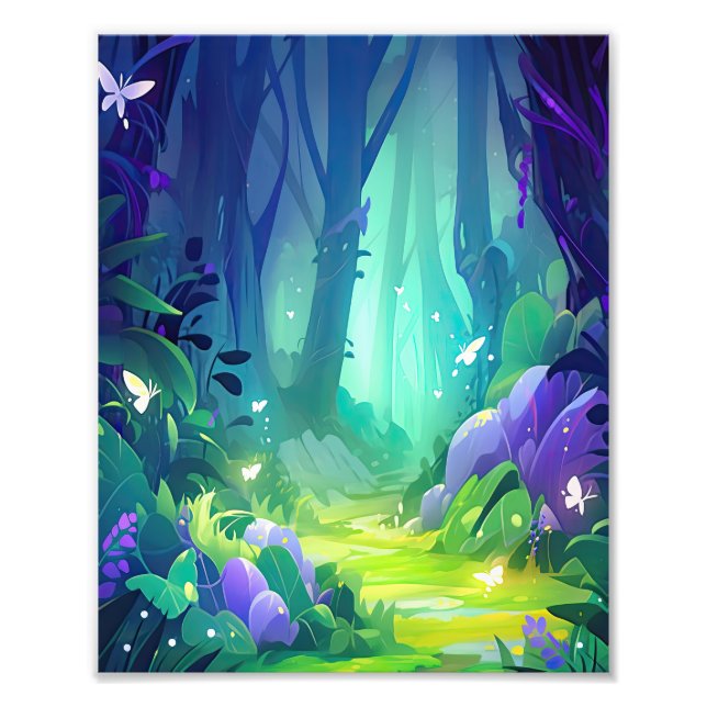 Impression Photo Forêt enchantée de fées magiques (Devant)