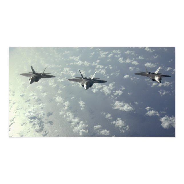 Impression Photo Formation de trois navires de F-22 Raptors (Devant)