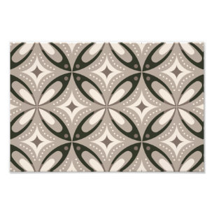 Impression Photo Formes circulaires rétro beige et marron