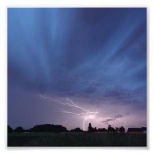 Impression Photo Foudre heurtant pendant l'orage