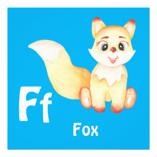 Impression Photo Fox personnaliser ABC : Lettre F - Ajouter votre n