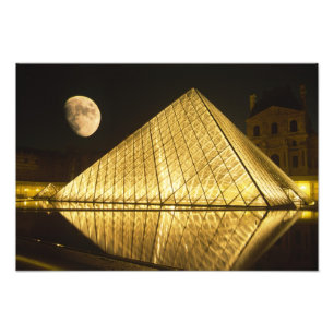 Impression Photo France, Paris, Le Musée du Louvre, Nuit