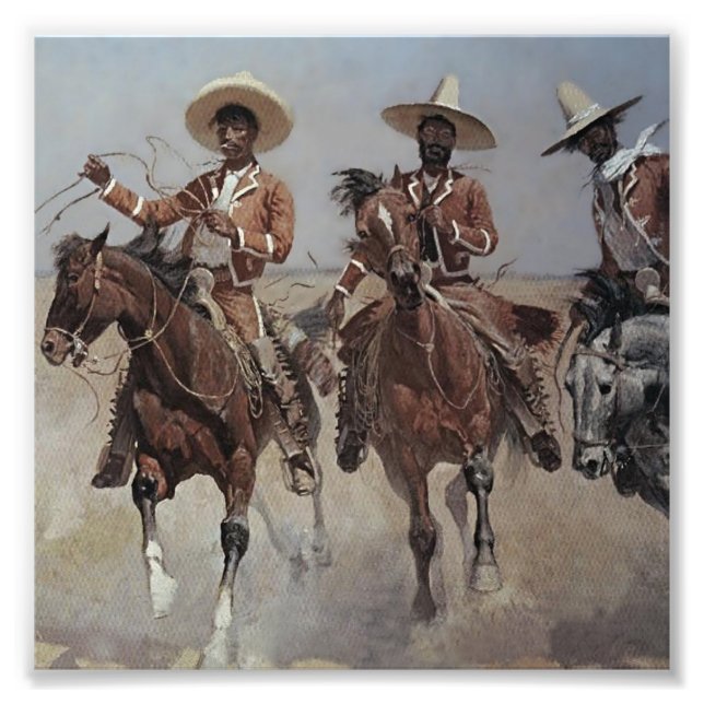 Impression Photo Frederic Remington Art de l'Ouest "Mexicains Rider (Devant)