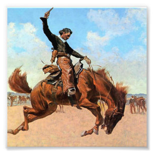 Impression Photo Frederic Remington Art Occidental "The Buck Jumper