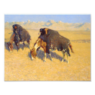 Impression Photo Frederic Remington - Indiens simulant le bison