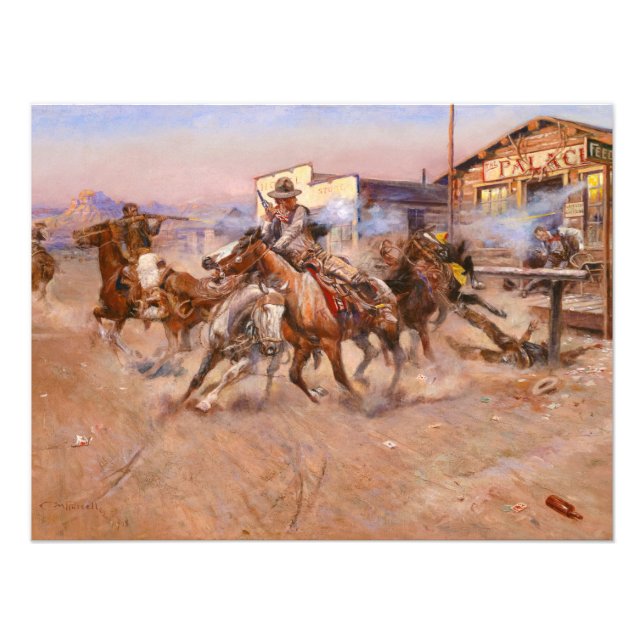 Impression Photo Fumée d'un. 45 par Charles Marion Russell (Devant)