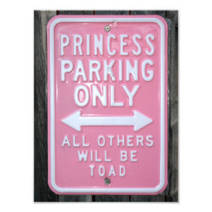 Impression Photo Funny Princess Parking Signe seulement