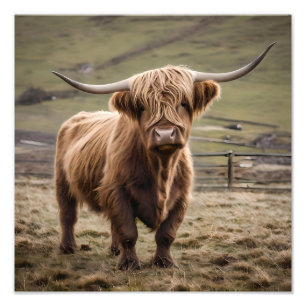 Impression Photo **"Furry Majesty : The Woolly Brown Highland Cow"*