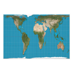 Impression Photo Gall Peters Projection Carte du monde
