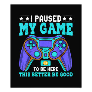 Impression Photo Gamer Shirt Boys Hommes Enfants Ados A Interrompu 