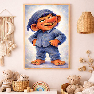 Impression Photo Garçon Troll des Bois Effronté Conte de Fées Cozy