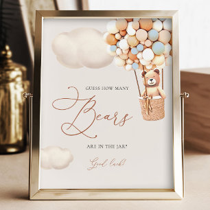 Impression Photo Garçons Bleu Ours Ballons Guetter Combien d'ours S