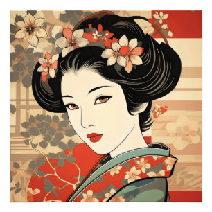 Impression Photo Geisha Traditionnel Ukiyo-e