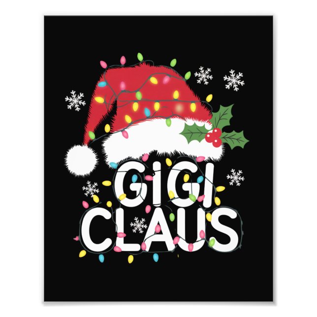 Impression Photo Gigi Claus Lumières de Noël Pyjama Famille Corresp (Devant)