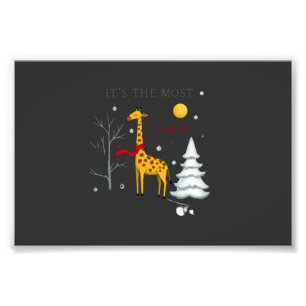 Impression Photo Girafe Drôle Le Plus Merveilleux Temps Noël T-
