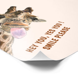 Impression Photo Girafe ludique drôle Texte personnalisé