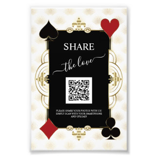 Impression Photo Glam Gold Casino Share The Love QR Code Wedding