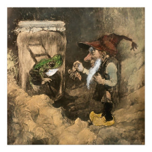 Impression Photo « Gnome et grenouille dans un bocal » par Heinrich