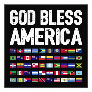 Impression Photo God Bless America All Countries Latino Pride I