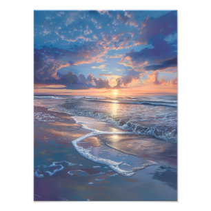 Impression Photo Golden Sunset Serenity - Tranquille Beach Wall Art