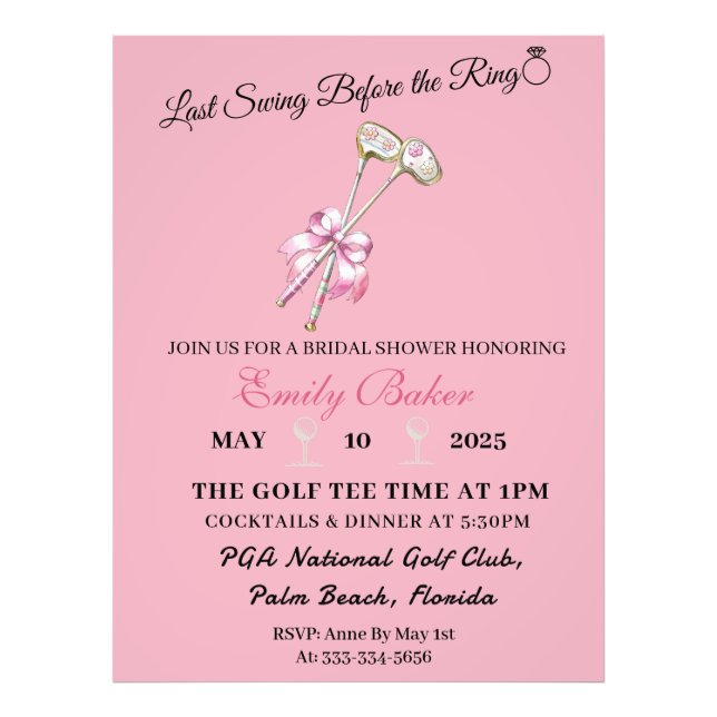 Impression Photo Golf Pink Coquette "Dernier Swing Avant L'Anneau" (Devant)