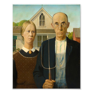 Impression Photo gothique américain par Grant Wood
