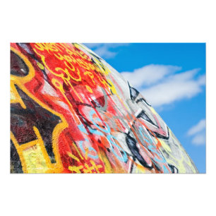Impression Photo graffiti de planète