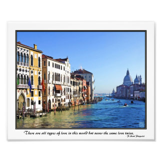 Impression Photo Grand Canal de Venise avec citation d'amour