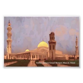 Impression Photo Grande Mosquée Sultan Qaboos, Mascate sur affiche